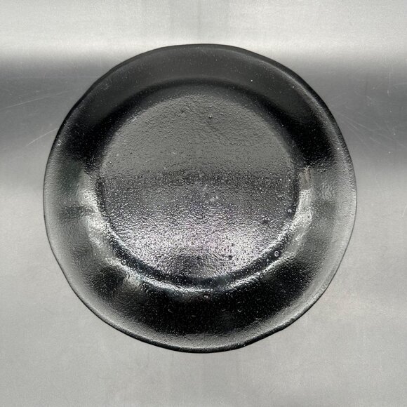 Fused Glass Plate Abstract Mosaic Black Rainbow Handmade Art Decor Dichroic Tray - Picture 3 of 7